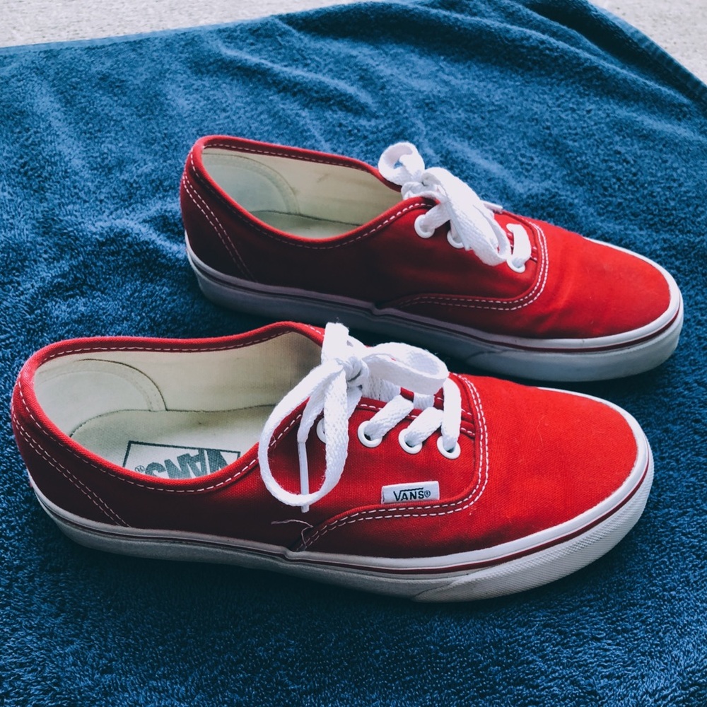 Red Vans Authentic
